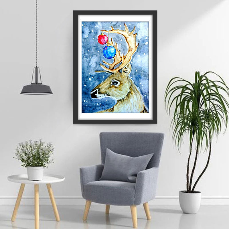 Hert met Kogels op zijn Gewei Diamond Painting