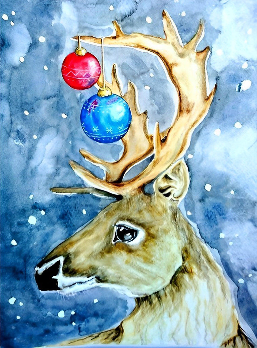 Hert met Kogels op zijn Gewei Diamond Painting