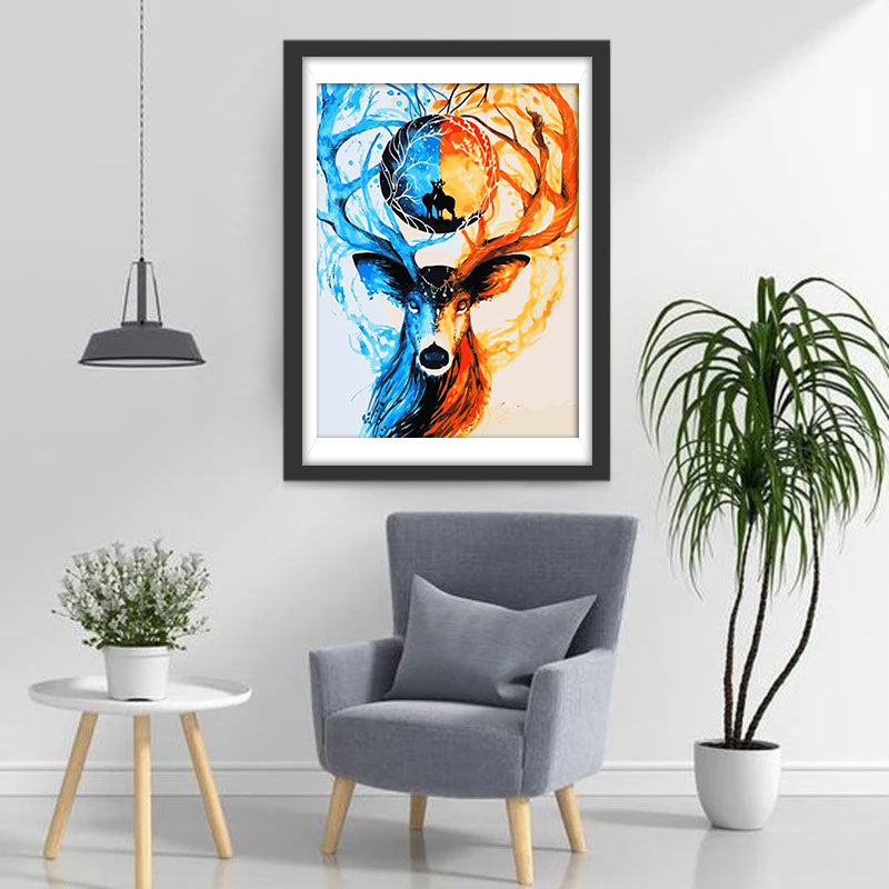 Hert van Ijs en Vuur Diamond Painting