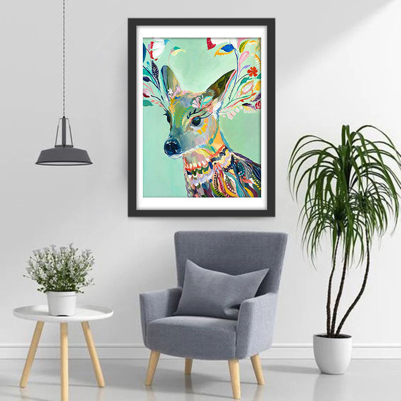 Hert vol Kleurrijke Patronen Diamond Painting
