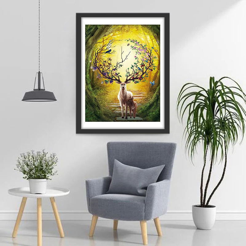 Hert voor de Ingang van de Gele Grot Diamond Painting