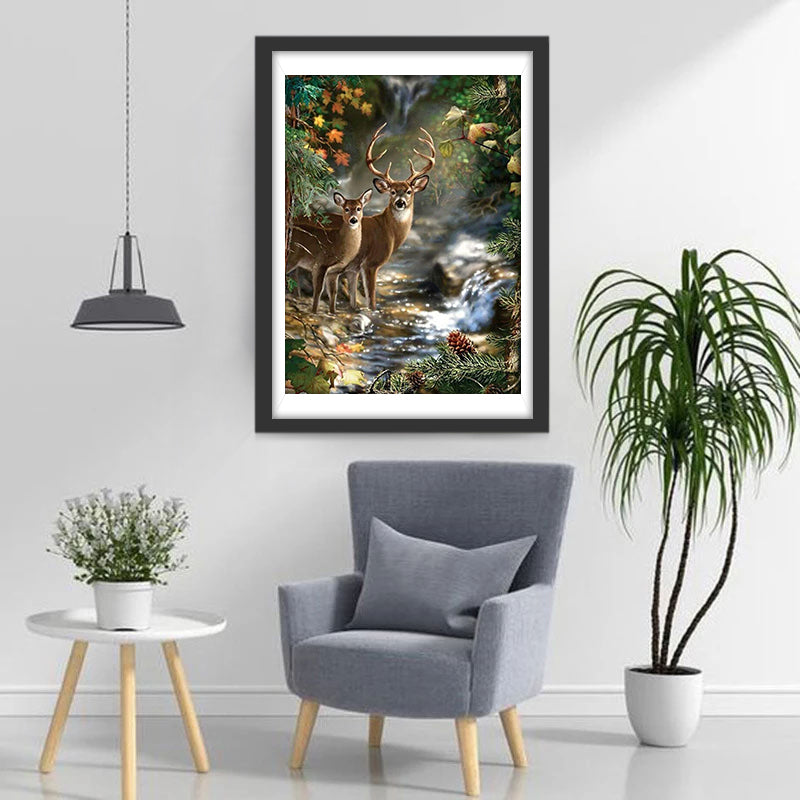 Herten bij de Bosbeek Diamond Painting