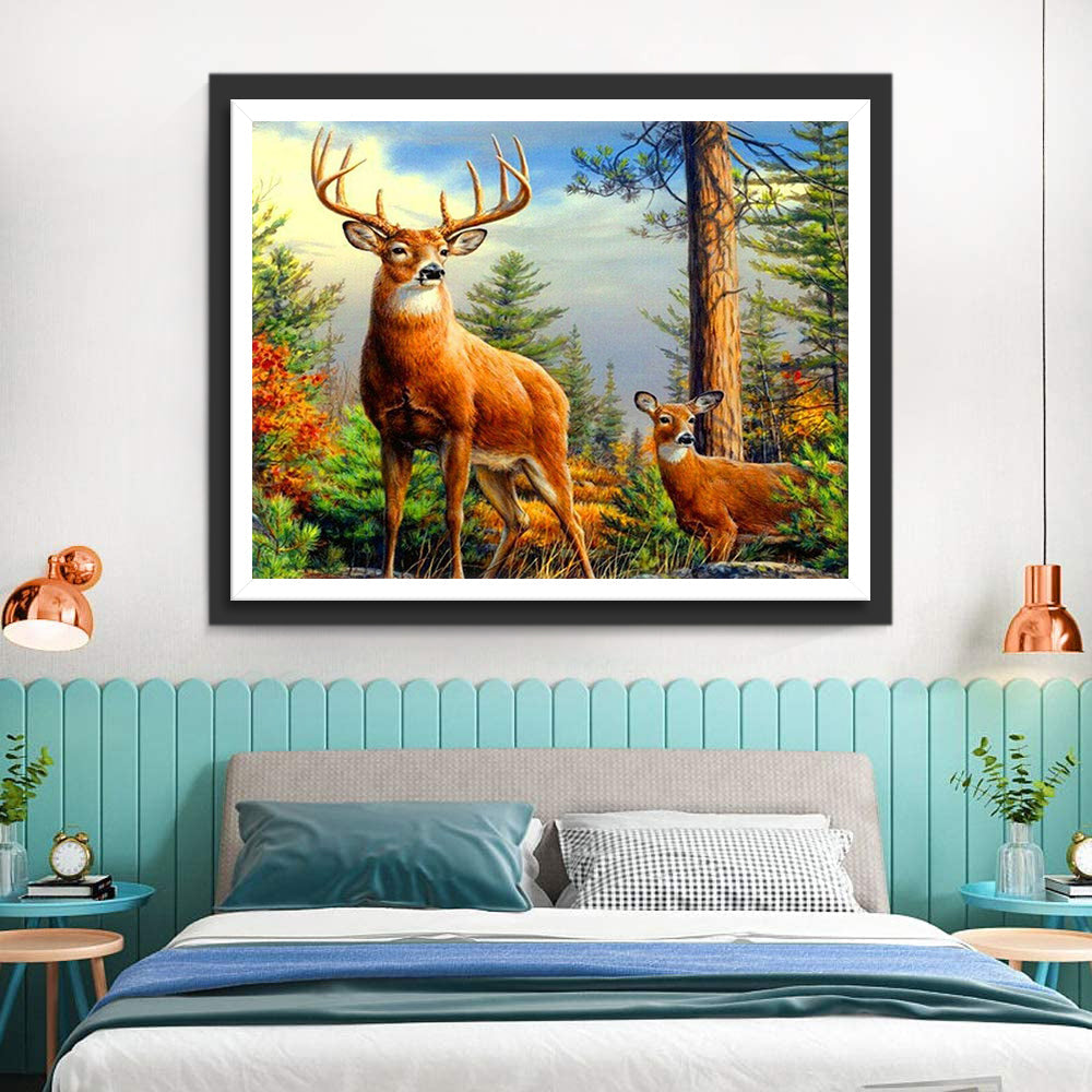 Herten in het Bos Diamond Painting