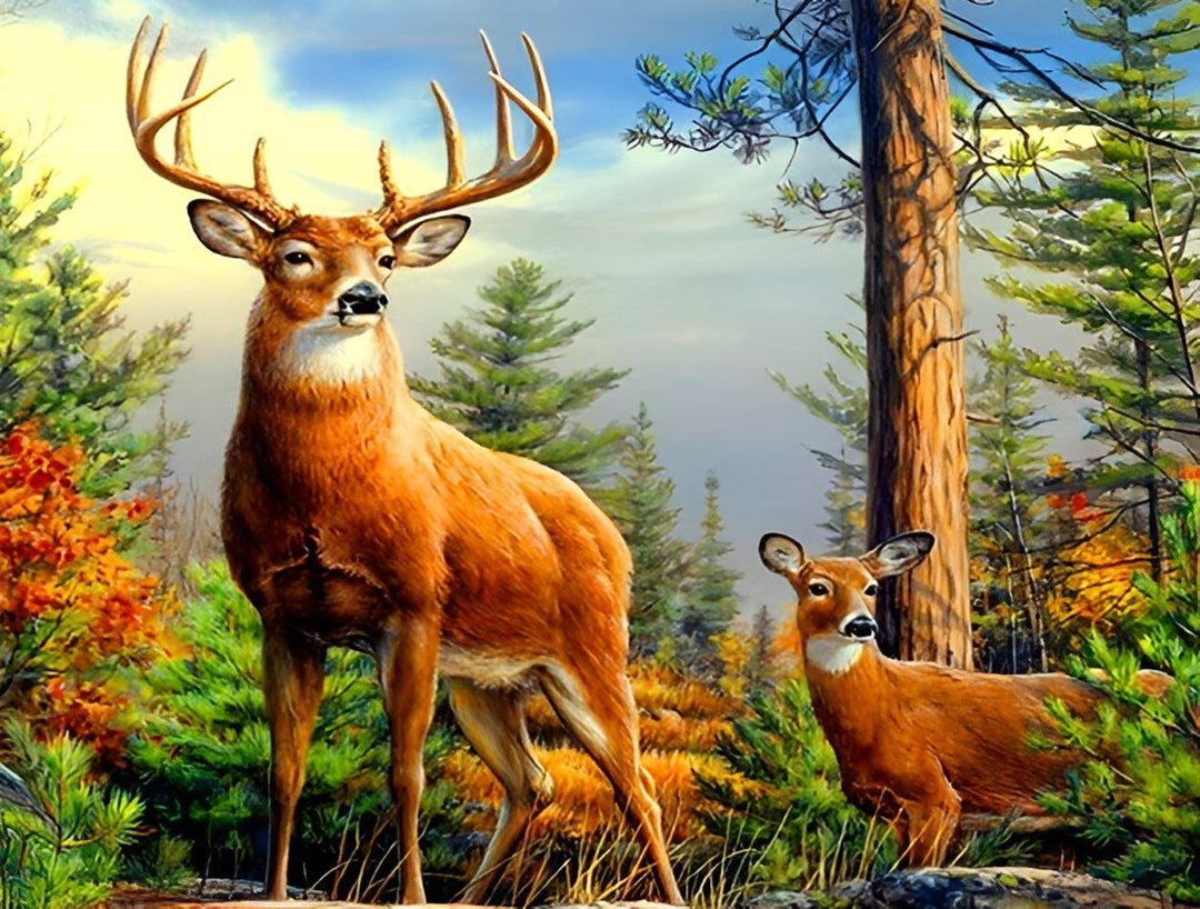 Herten in het Bos Diamond Painting