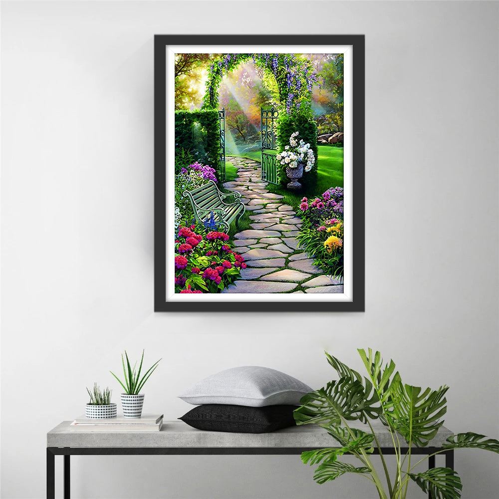 Het Betoverende Tuinparadijs met Bloemenweelde Diamond Painting