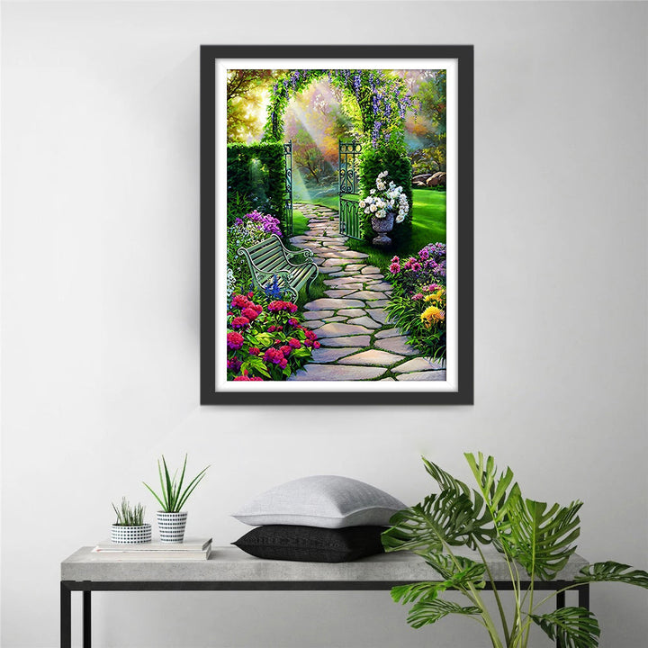 Het Betoverende Tuinparadijs met Bloemenweelde Diamond Painting
