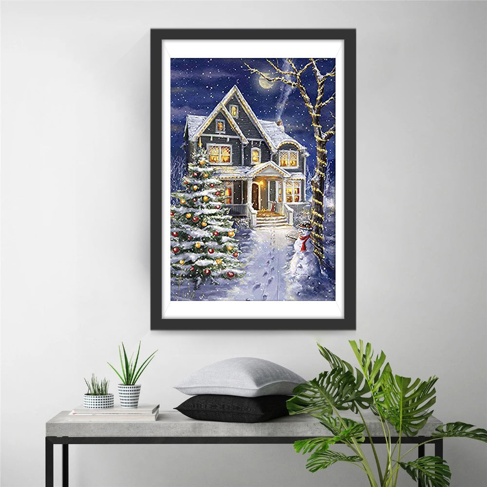 Het Gezellige Huis in Kerstsfeer Diamond Painting