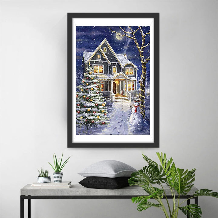 Het Gezellige Huis in Kerstsfeer Diamond Painting
