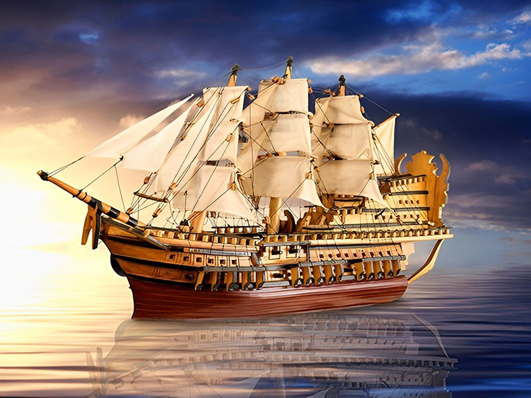 Het Majestueuze Klassieke Zeilschip op Zee Diamond Painting