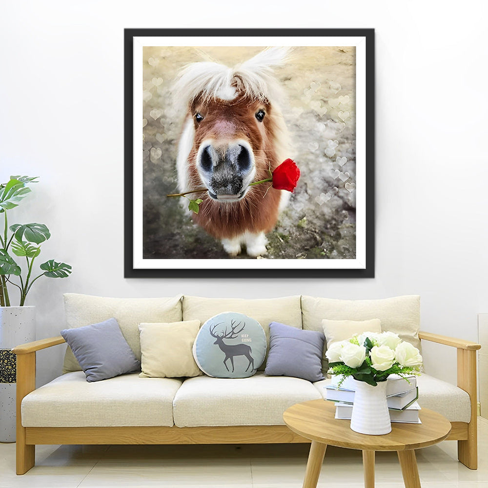 Het Paard met de Roos Diamond Painting