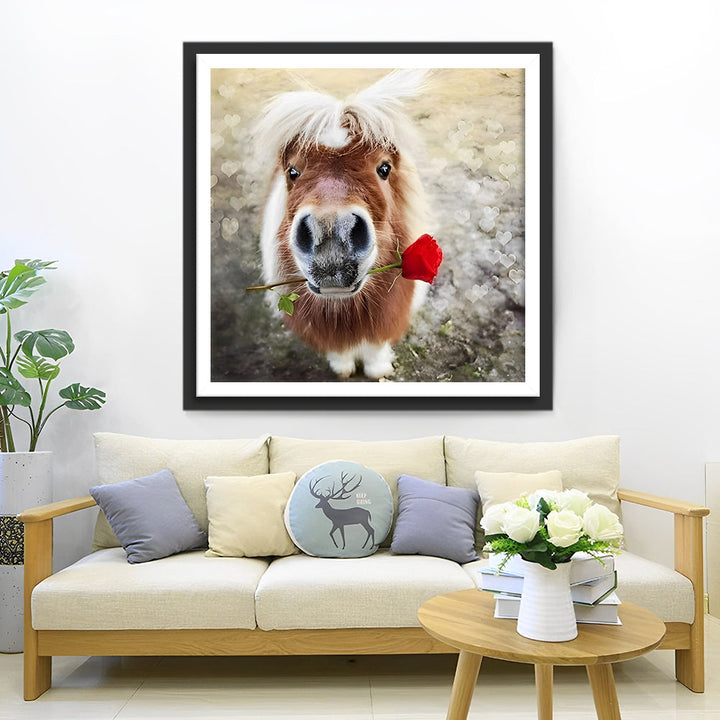 Het Paard met de Roos Diamond Painting