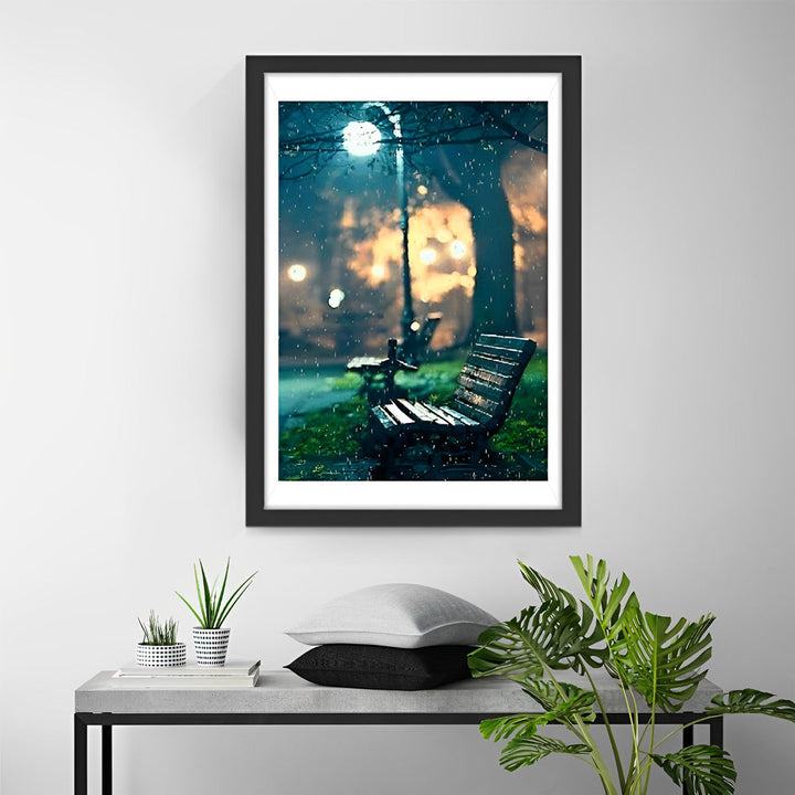 Het Verlaten Bankje in het Park Diamond Painting