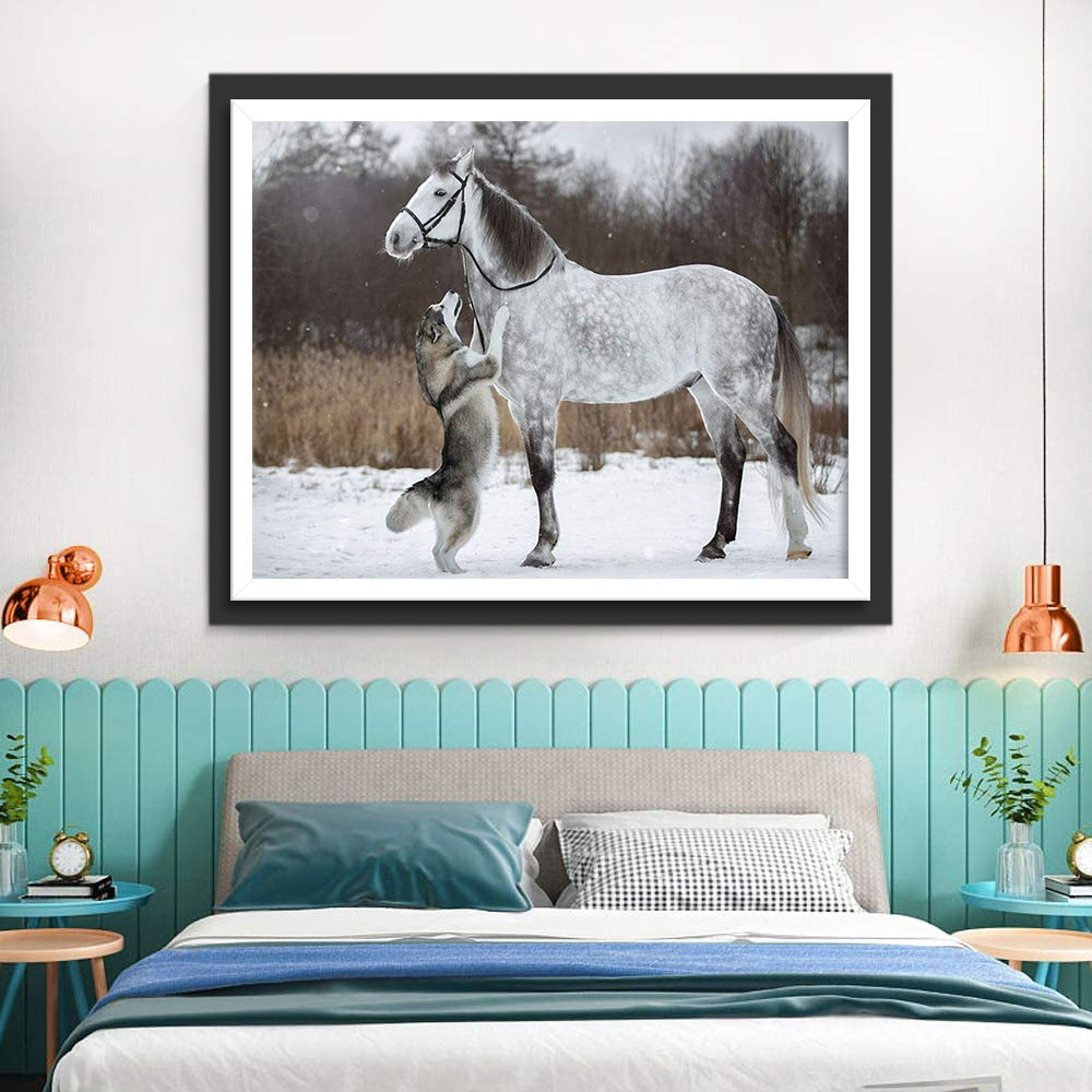 Hond en Paard Diamond Painting