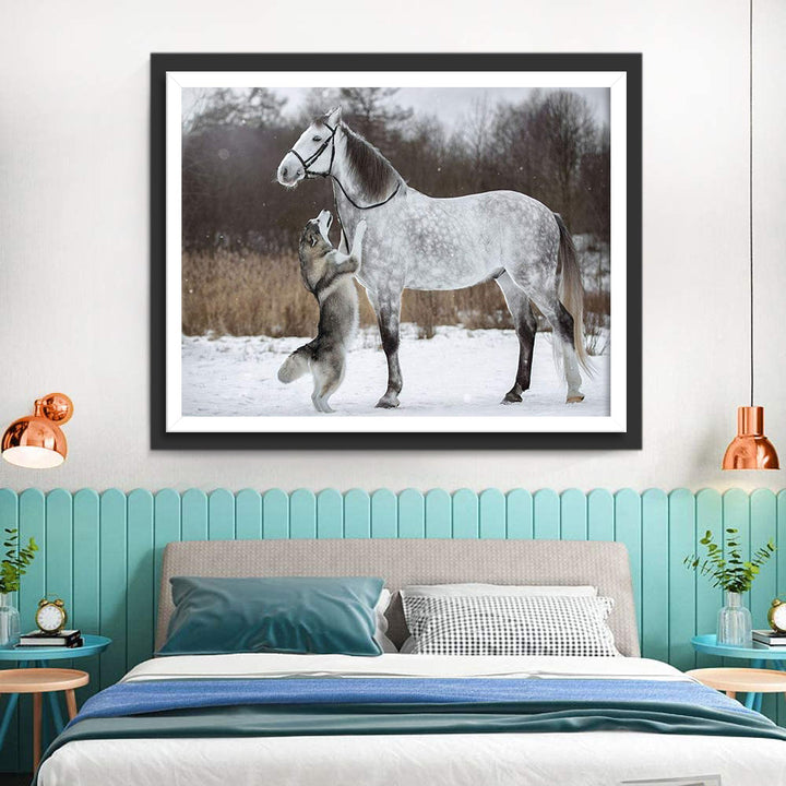 Hond en Paard Diamond Painting