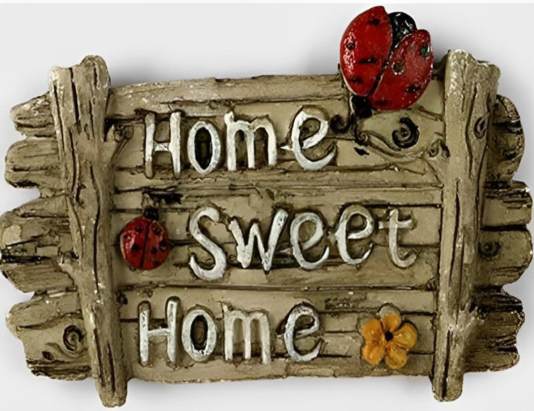 Houten Bord met Lieveheersbeestjes en Bloemen Diamond Painting