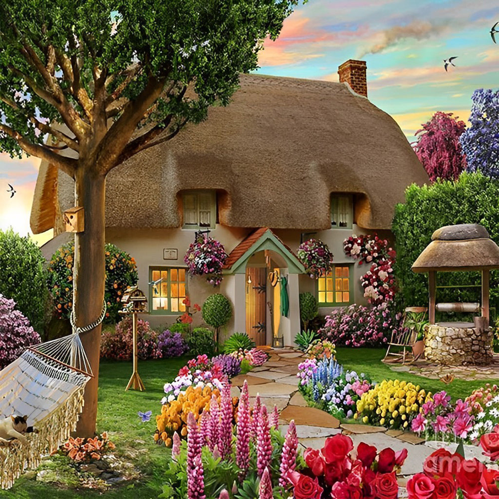 Huisje in de Tuin Diamond Painting