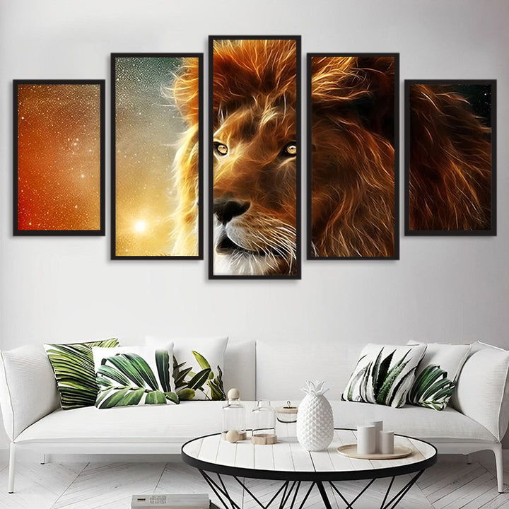 Imposante Gelaatstrekken in Vijf Panelen 5 Platen Diamond Painting