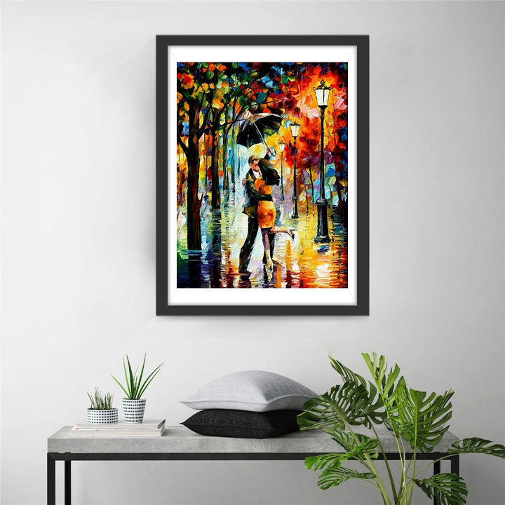 Impressionistische Romantiek in de Regen Diamond Painting