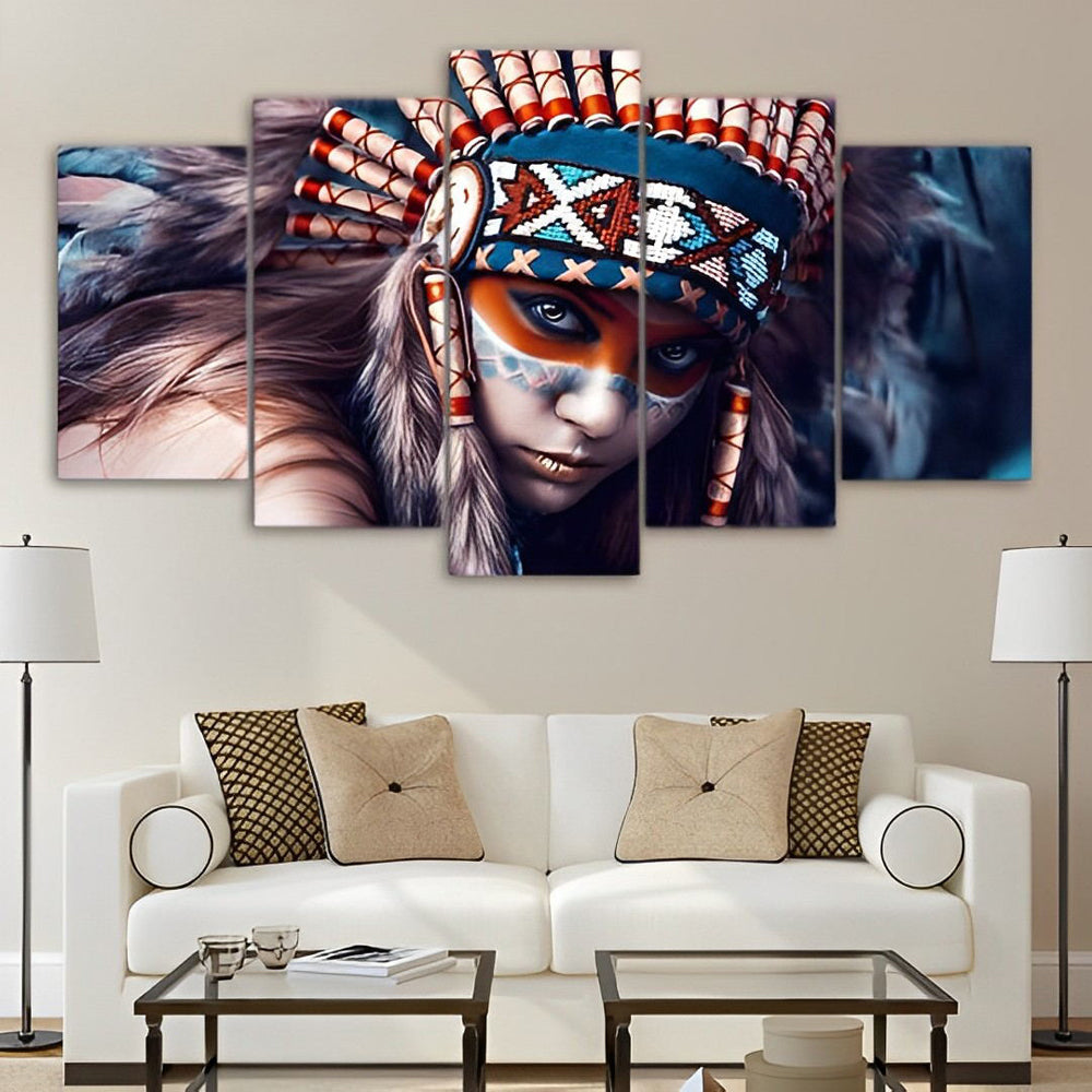 Indiaanse Cultuur op de Muur 5 Platen Diamond Painting