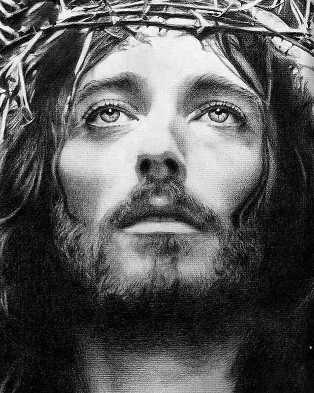 Intense Blik van de Gekruisigde Jezus Diamond Painting