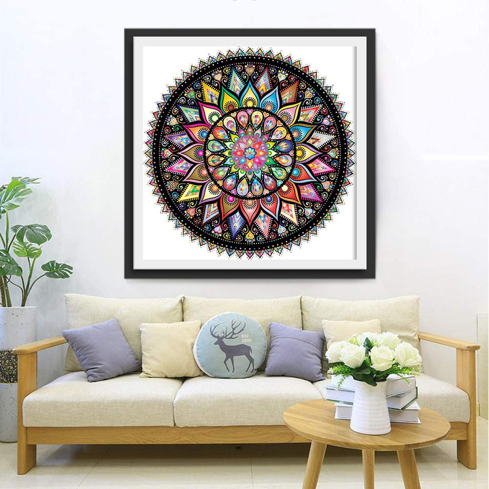 Intrigerend Mandala met Veel Kleuren Diamond Painting