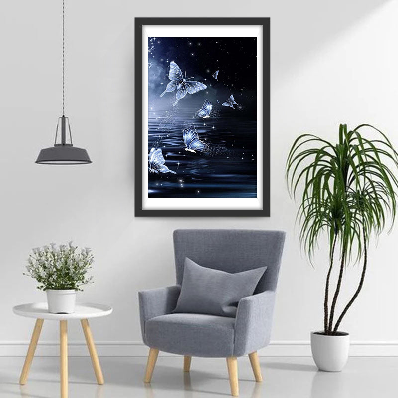 Iriserende Blauwe Vlinders van de Zee Diamond Painting