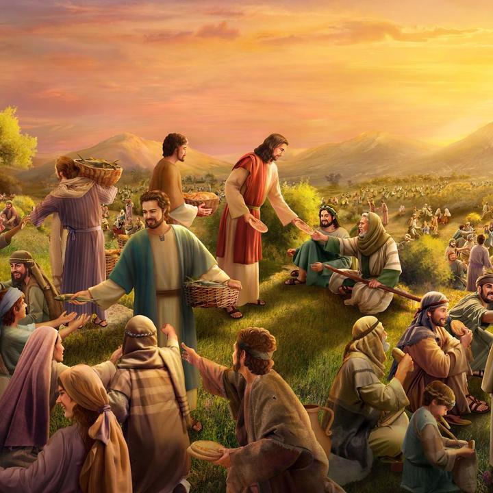 Jezus onder de Mensen in het Veld Diamond Painting