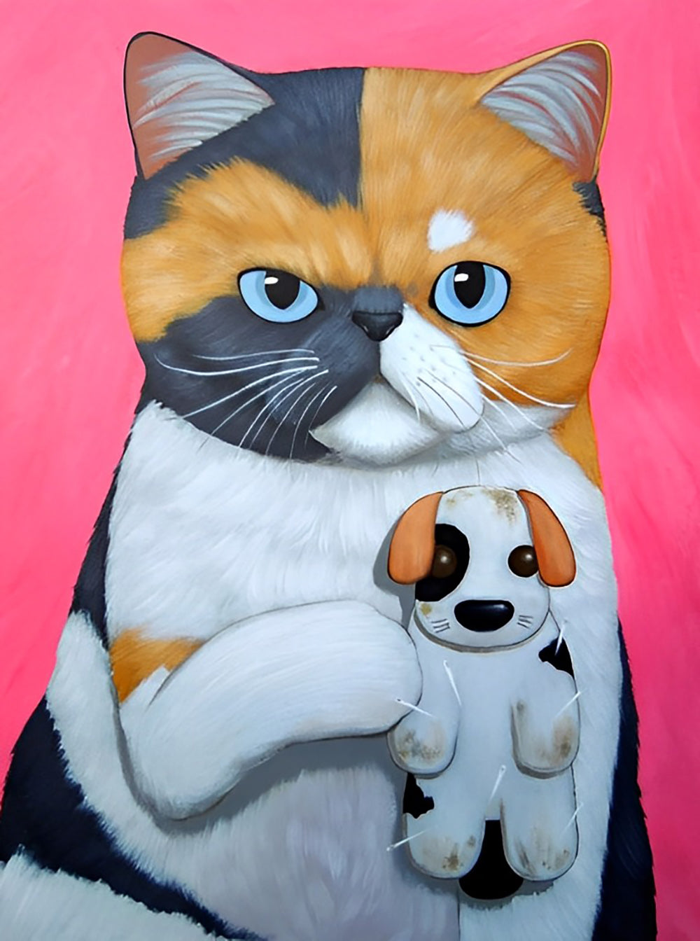 Kat Houdt Pophond Vast Diamond Painting