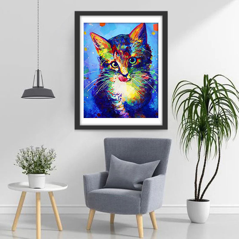 kat Likt zijn Bek Diamond Painting