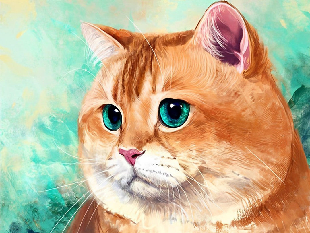 Kat met Blauwe Ogen Diamond Painting
