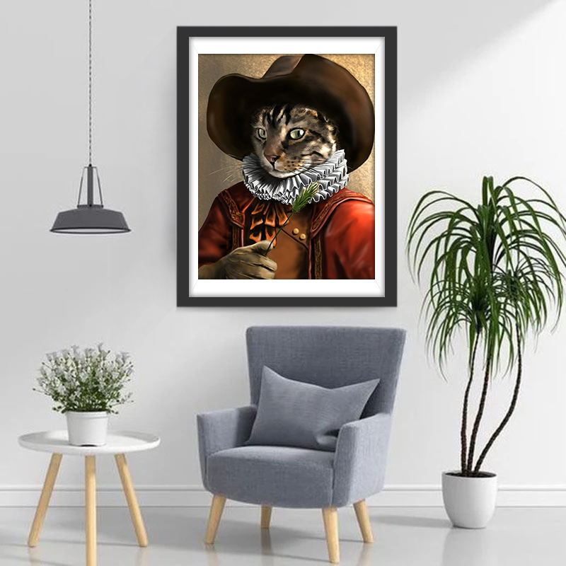 Kat Verkleed als Europese Royalty Diamond Painting
