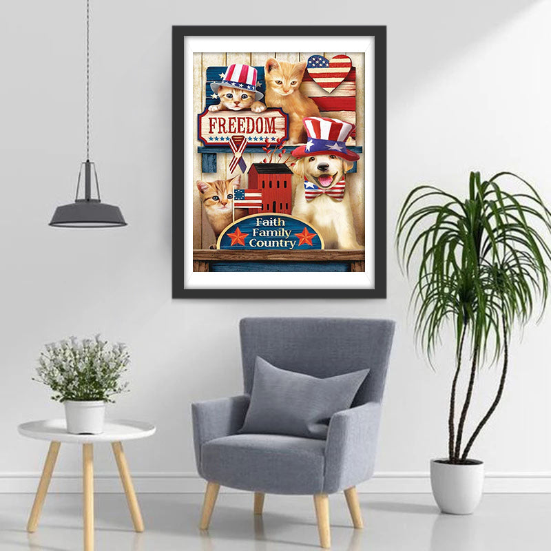 Katten en Honden voor Vrijheid Diamond Painting