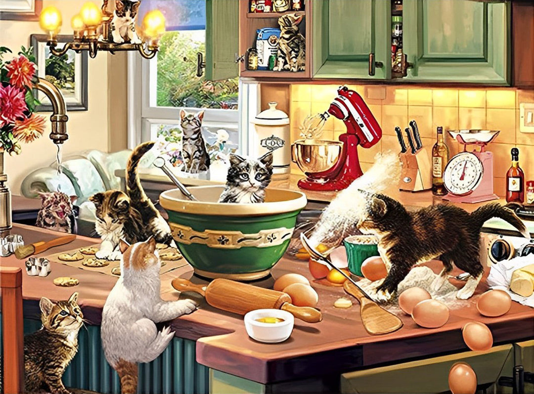 Katten in de Keuken Diamond Painting