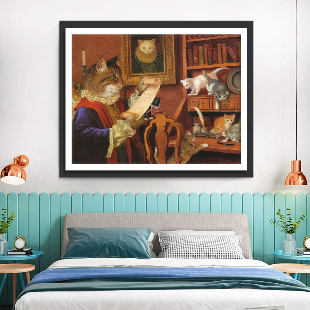Kattenrechter en een Stel Katten Diamond Painting