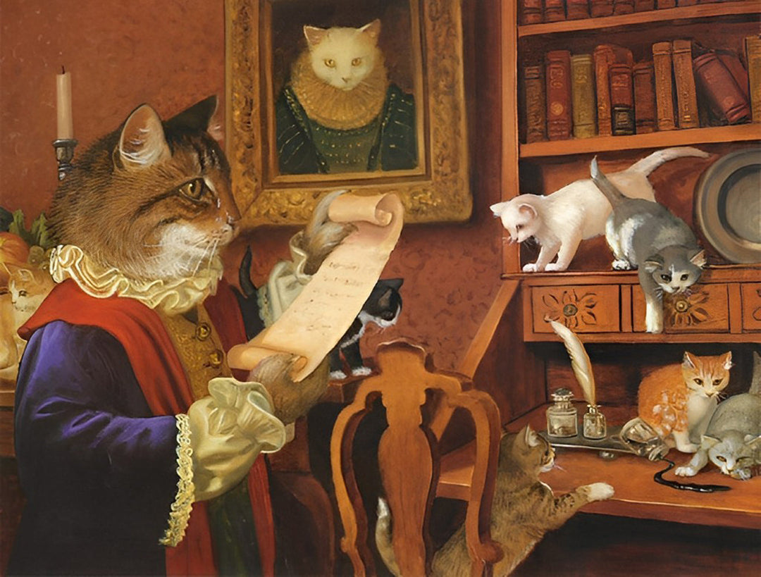 Kattenrechter en een Stel Katten Diamond Painting