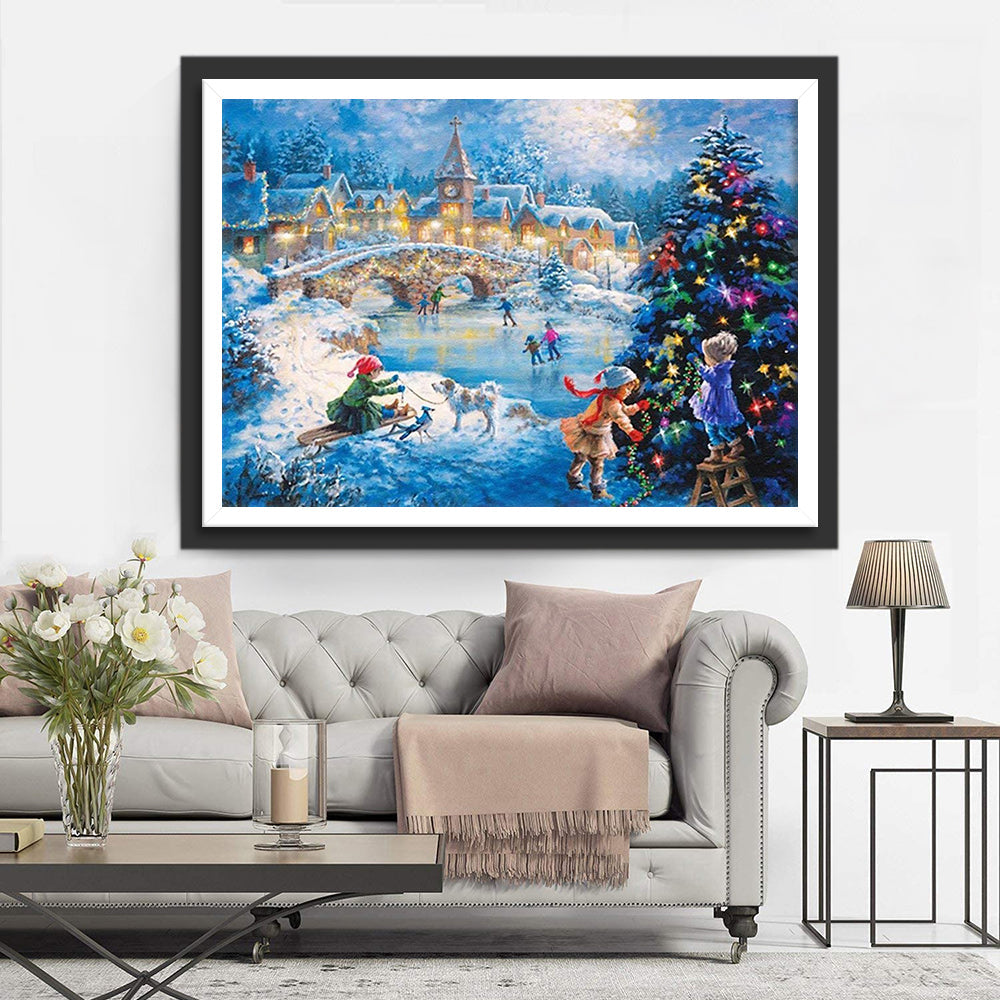 Kerstfeest op het IJs Diamond Painting