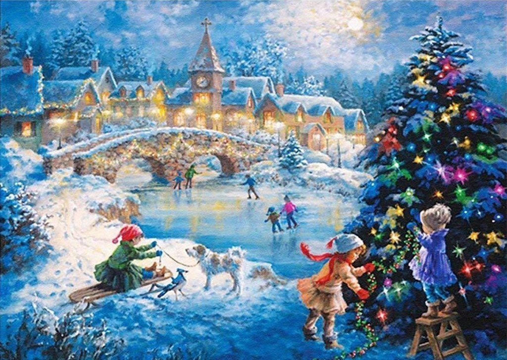 Kerstfeest op het IJs Diamond Painting