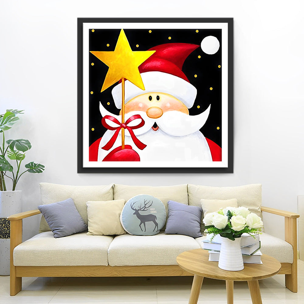 Kerstvreugde met de Kerstman en de Magische Ster Diamond Painting