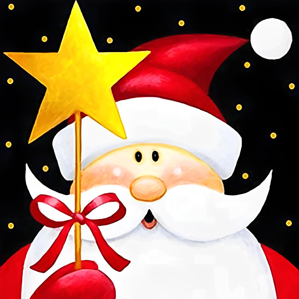 Kerstvreugde met de Kerstman en de Magische Ster Diamond Painting