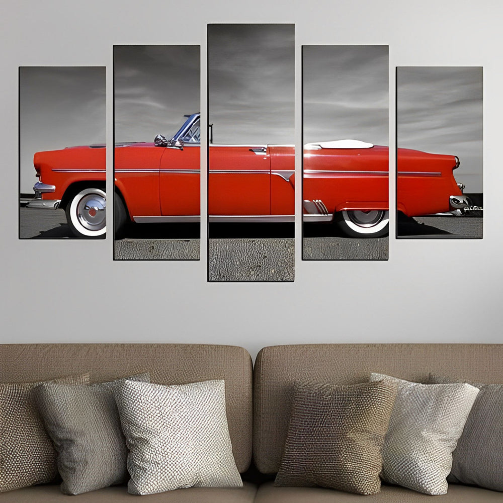 Klassiek en Retro Autoscène 5 Platen Diamond Painting