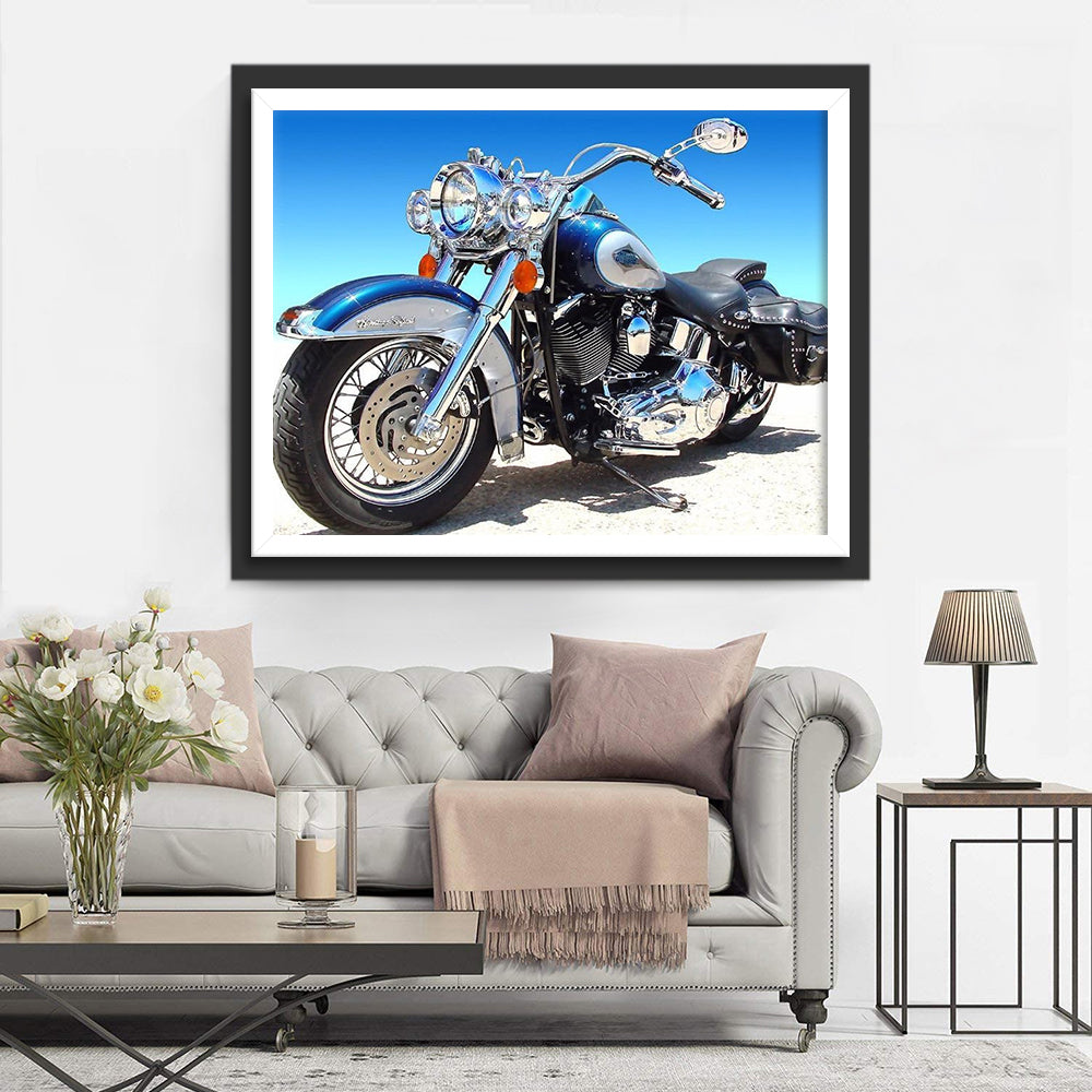 Klassiek en Vrij Motorbeeld Diamond Painting
