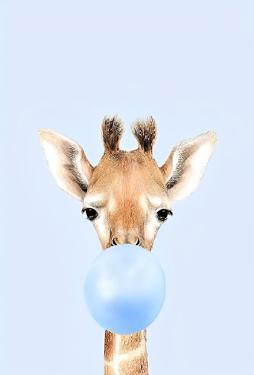Kleine Giraffe Blaast Kauwgom Diamond Painting