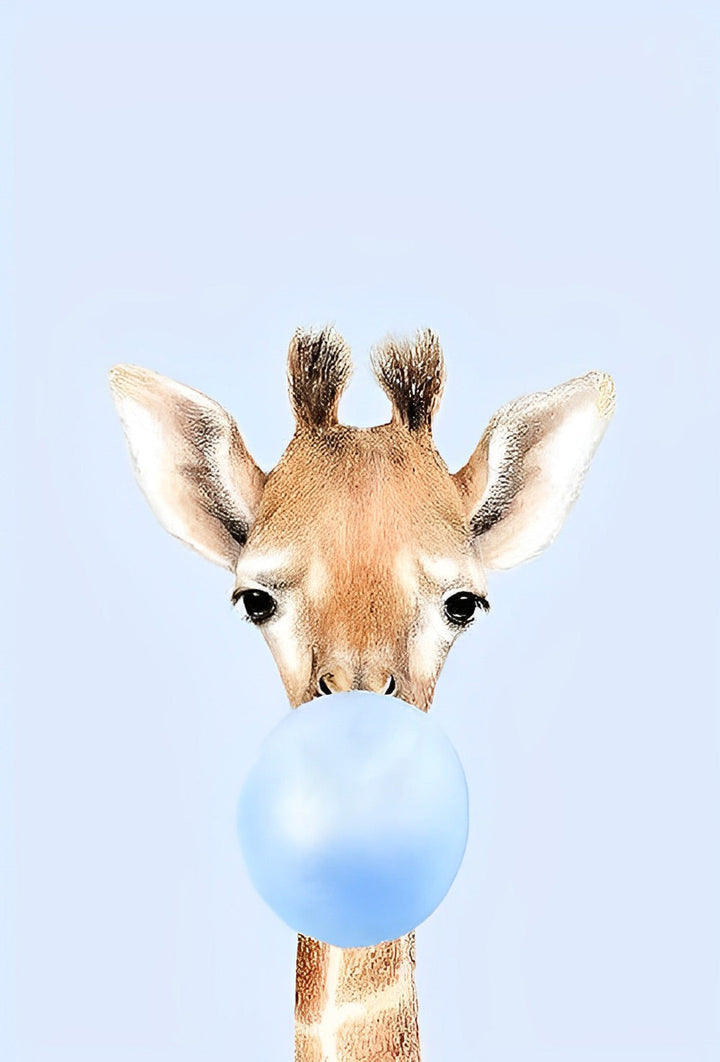 Kleine Giraffe Blaast Kauwgom Diamond Painting
