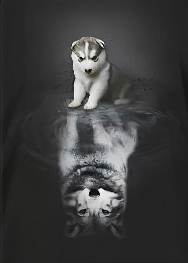 Kleine Husky en Grote Husky Diamond Painting
