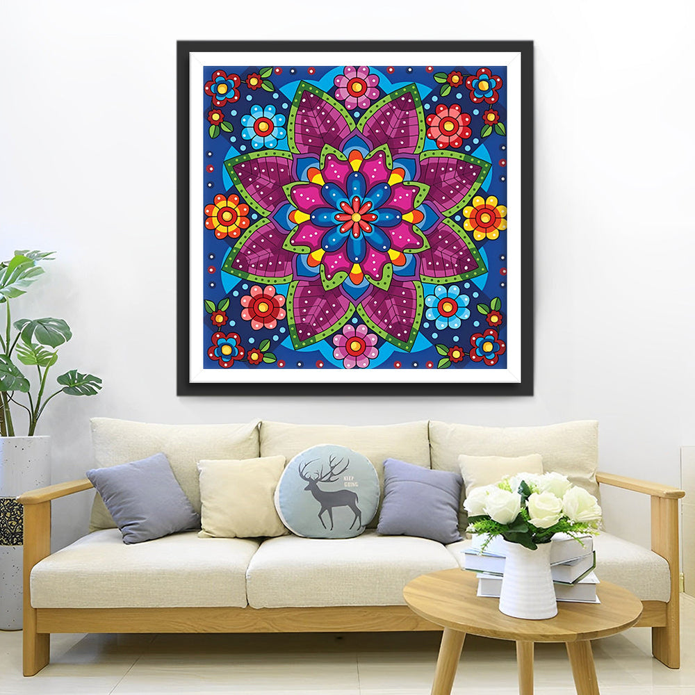 Kleurrijk Bloemenfeest in Symmetrie Diamond Painting
