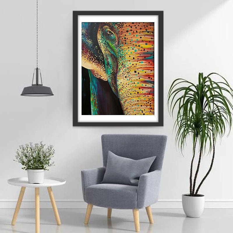 Kleurrijk Gevlekte Olifantenbuste Diamond Painting