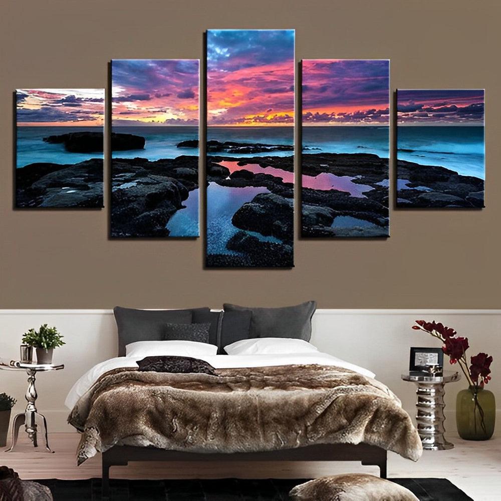 Kleurrijk Wolkenspel en Spiegelend Water 5 Platen Diamond Painting