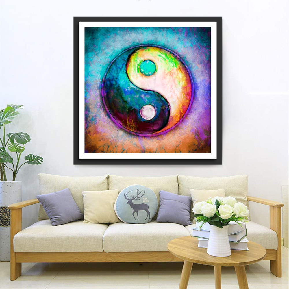 Kleurrijk Yin-Yang Symbool Diamond Painting