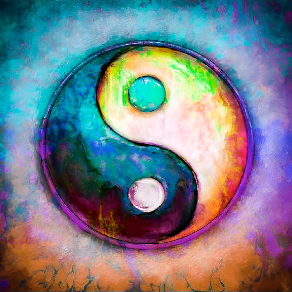Kleurrijk Yin-Yang Symbool Diamond Painting