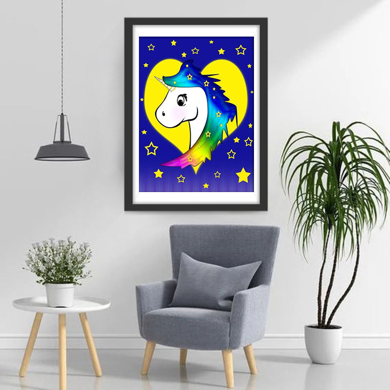 Kleurrijke Eenhoorn met Regenboogmanen Diamond Painting